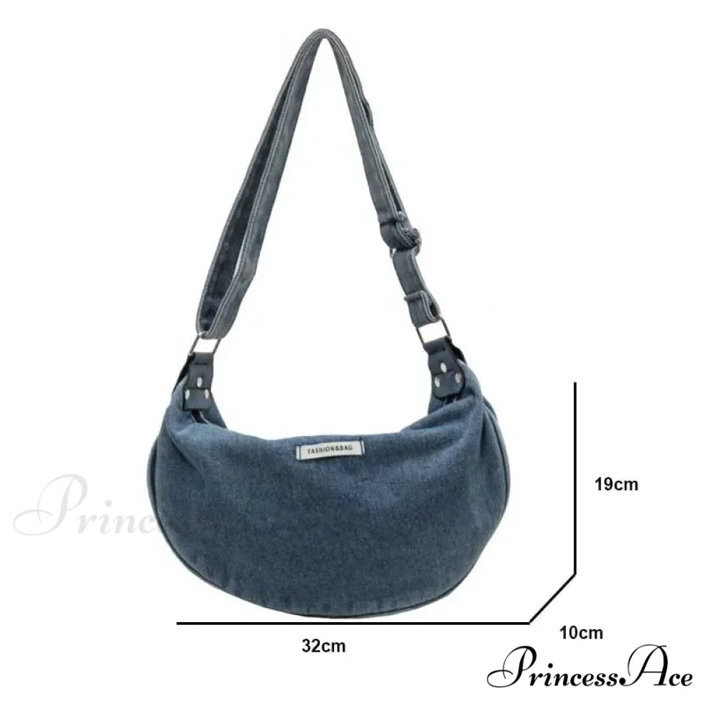 Blue Adjustable Strap Crossbody Shoulder Bag