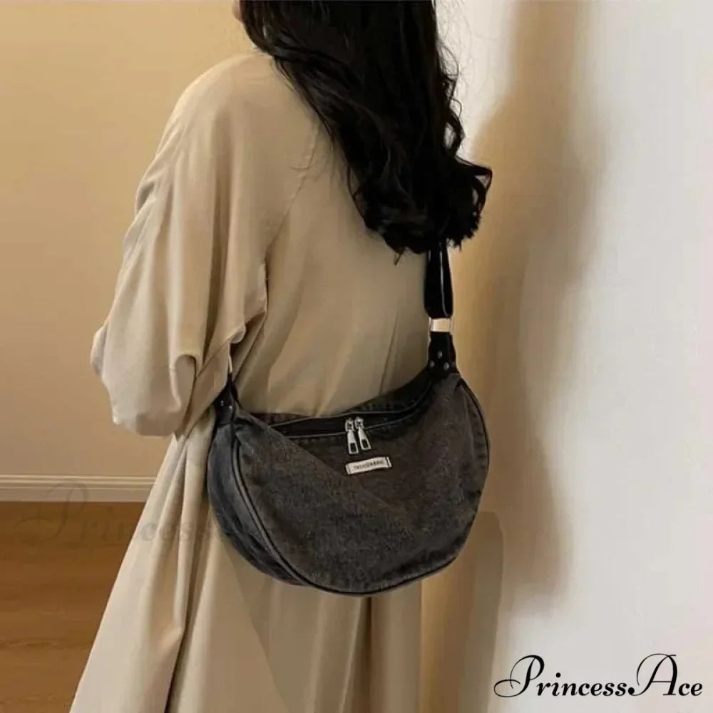 Blue Adjustable Strap Crossbody Shoulder Bag