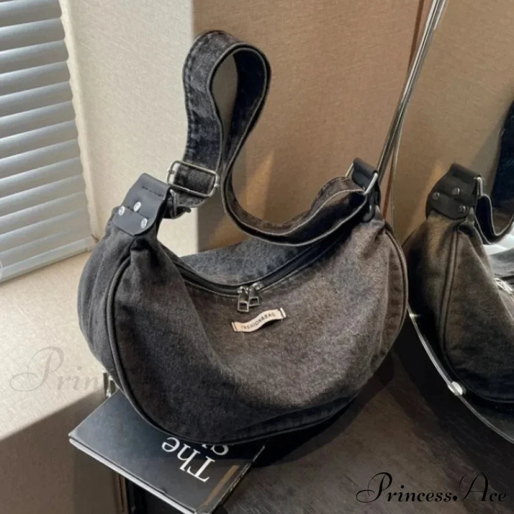 Blue Adjustable Strap Crossbody Shoulder Bag