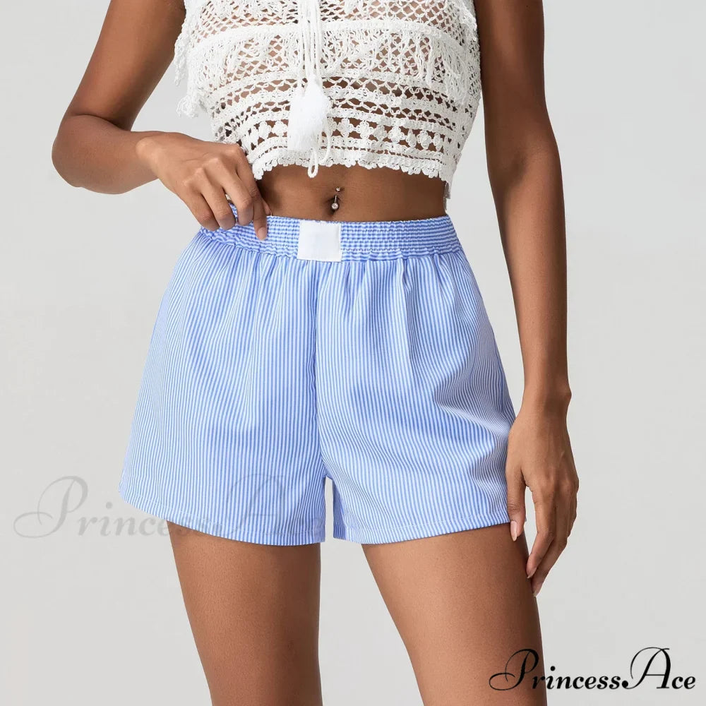 Blue Banded Baggy Wide Leg Brief