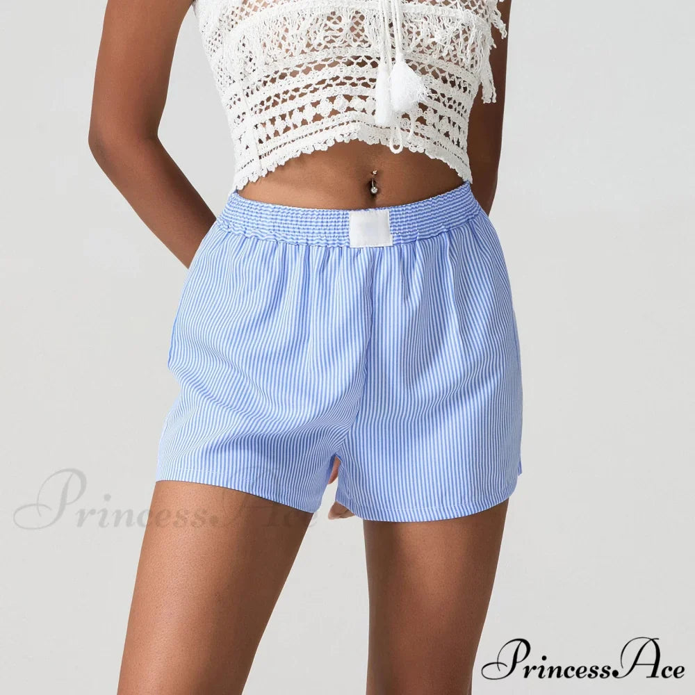 Blue Banded Baggy Wide Leg Brief