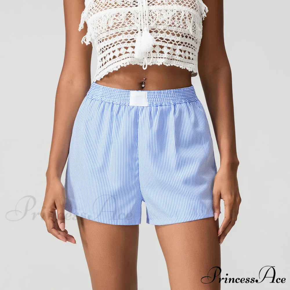 Blue Banded Baggy Wide Leg Brief