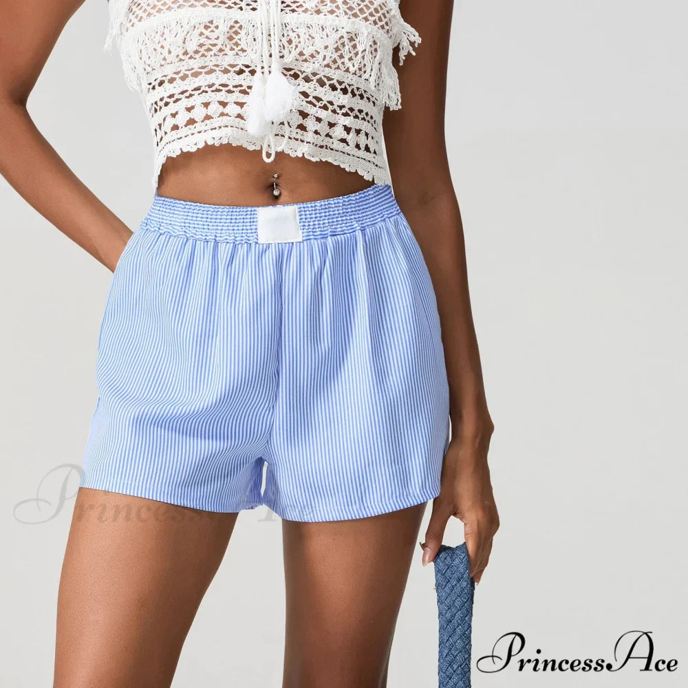 Blue Banded Baggy Wide Leg Brief