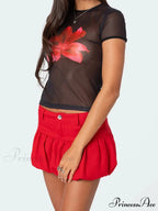 Blue Bubble Low Rise Skirt