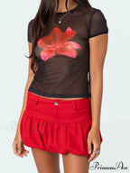 Blue Bubble Low Rise Skirt