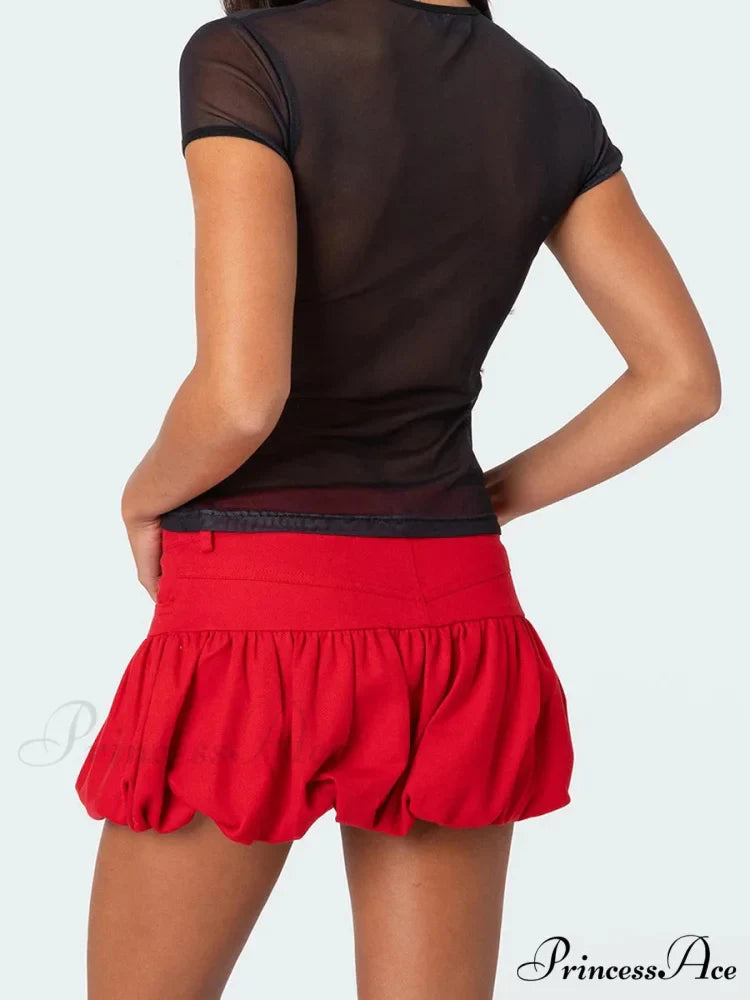 Blue Bubble Low Rise Skirt