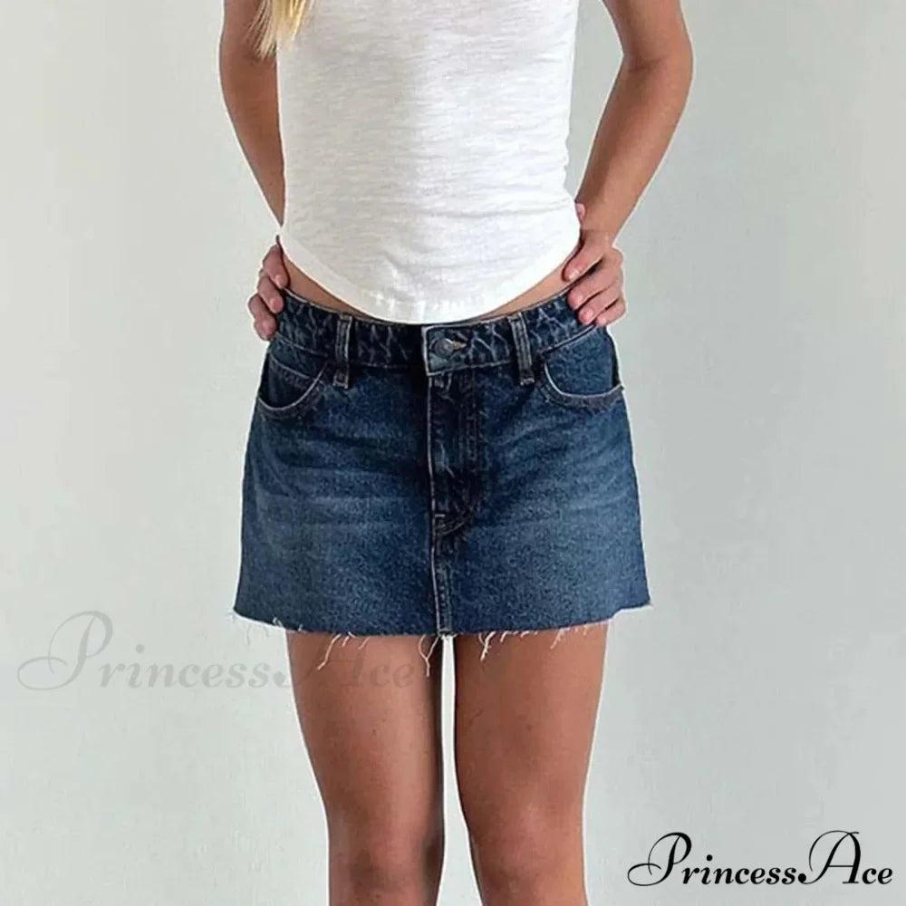 Blue Cargo Pocket Retro Skirt