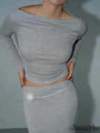 Boat Neck Graceful Long Sleeve Shirt