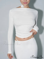 Boat Neck Graceful Long Sleeve Shirt