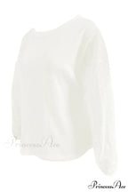 Boat with Openwork Dropped Blouse Neck Shoulders