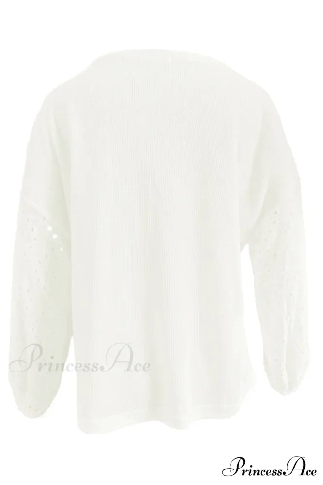 Boat with Openwork Dropped Blouse Neck Shoulders