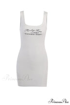 Bodycon Tank Dress with Letter Print