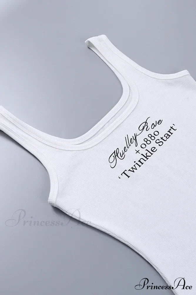 Bodycon Tank Dress with Letter Print