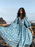 Bohemian Antique Lantern Sleeve Dress