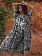 Bohemian Antique Lantern Sleeve Dress