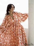 Bohemian Antique Lantern Sleeve Dress