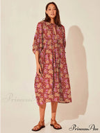 Bohemian Antique Lantern Sleeve Dress