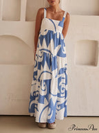 Bohemian Geometric Stylish Print Maxi Dress