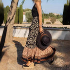 Bohemian Pattern High Waist Maxi Skirt Informal Baggy Summer Skirt