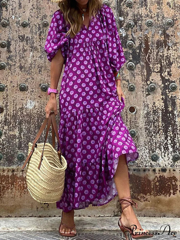 Bohemian Printed Stylish Maxi Dress