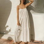 Bohemian Seaside Ivory Cotton Lace A-line Dress