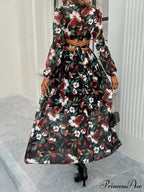 Bohemian Seaside Plunging Neckline Full Length Dress