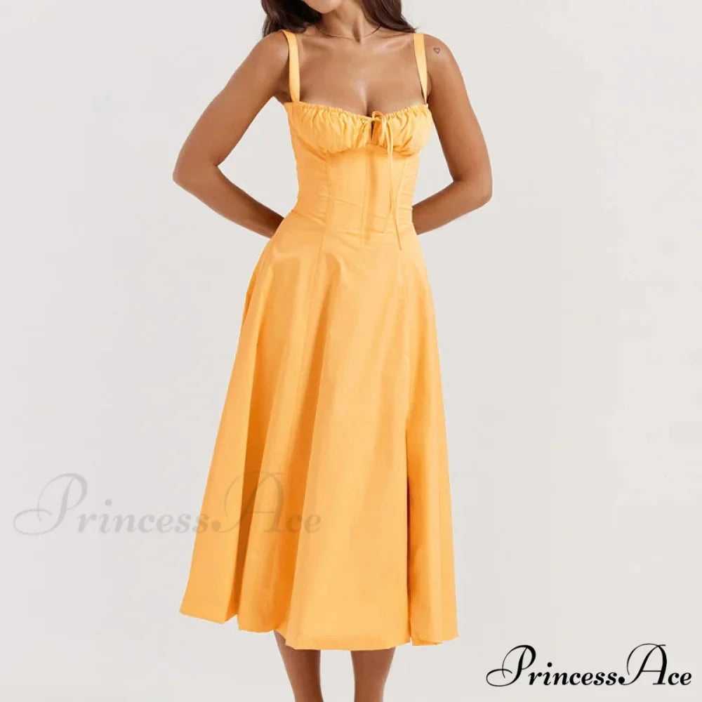 Bohemian Spaghetti Straps Knot Front Floral Dress