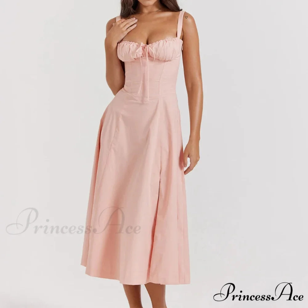 Bohemian Spaghetti Straps Knot Front Floral Dress