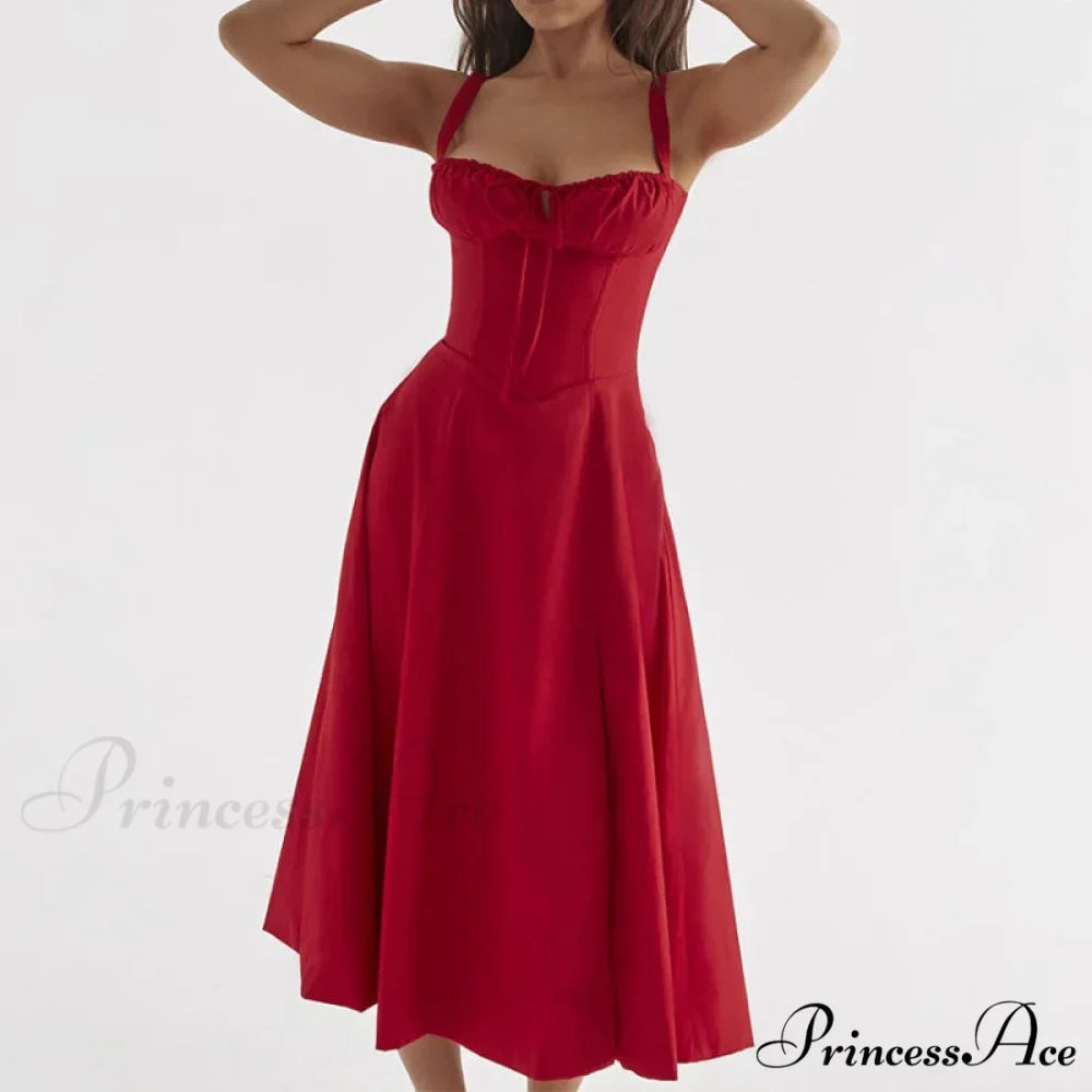 Bohemian Spaghetti Straps Knot Front Floral Dress