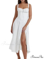 Bohemian Spaghetti Straps Knot Front Floral Dress