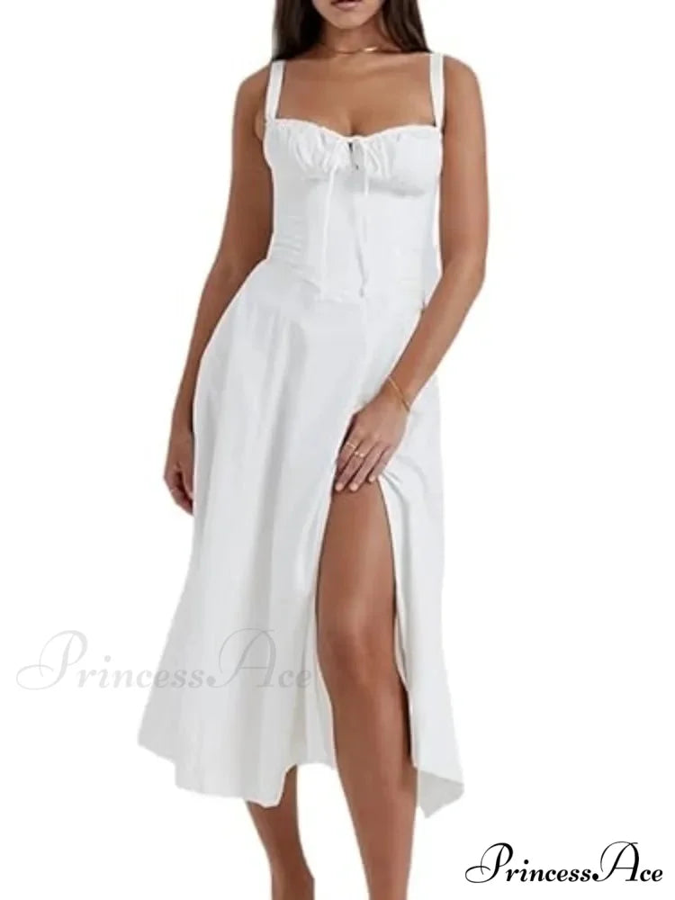 Bohemian Spaghetti Straps Knot Front Floral Dress