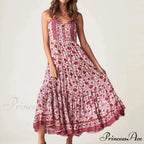 Bohemian Strap Dresses Nomadic Sleeveless Rayon Floral Print Maxi Dress