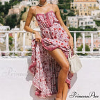 Bohemian Strap Dresses Nomadic Sleeveless Rayon Floral Print Maxi Dress