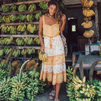 Bohemian Sundress Seductive Sleeveless Strap Rayon Floral Beach Dress