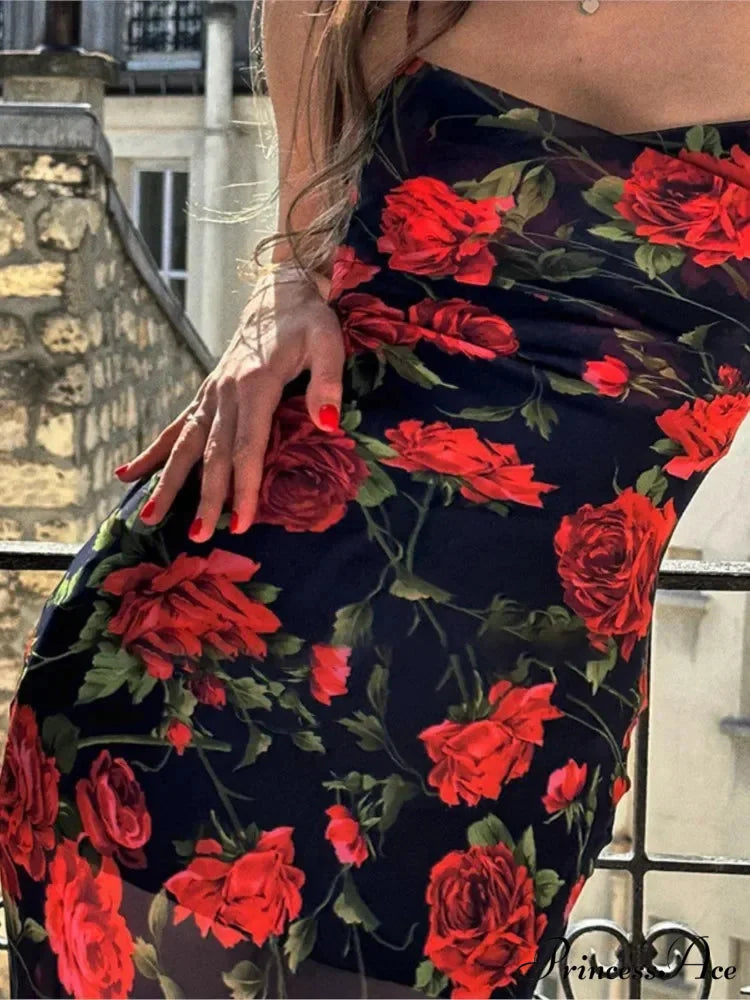 Bohemian Trim Fit Patterned Off-The-Shoulder Flowered Dress