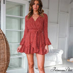 Boho Floral Ruffle Short Mini Dress