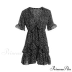 Boho Floral Ruffle Short Mini Dress