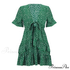 Boho Floral Ruffle Short Mini Dress