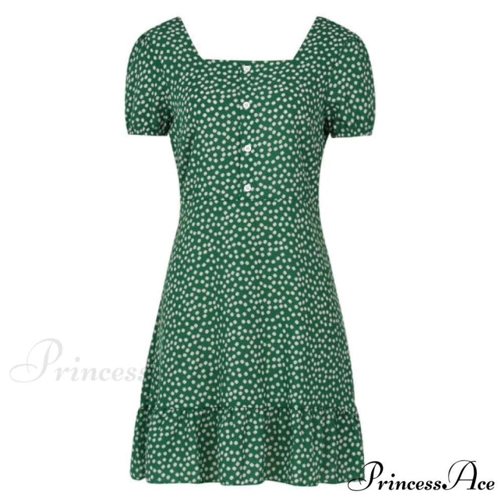 Boho Floral Ruffle Short Mini Dress