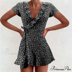 Boho Floral Ruffle Short Mini Dress