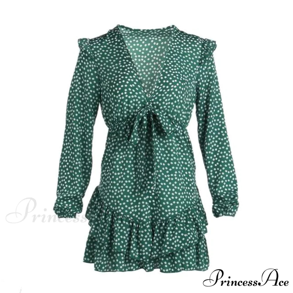 Boho Floral Ruffle Short Mini Dress