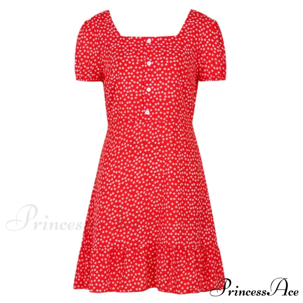 Boho Floral Ruffle Short Mini Dress