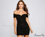 Born To Glow Charming Glitter Ruffled Mini Dress