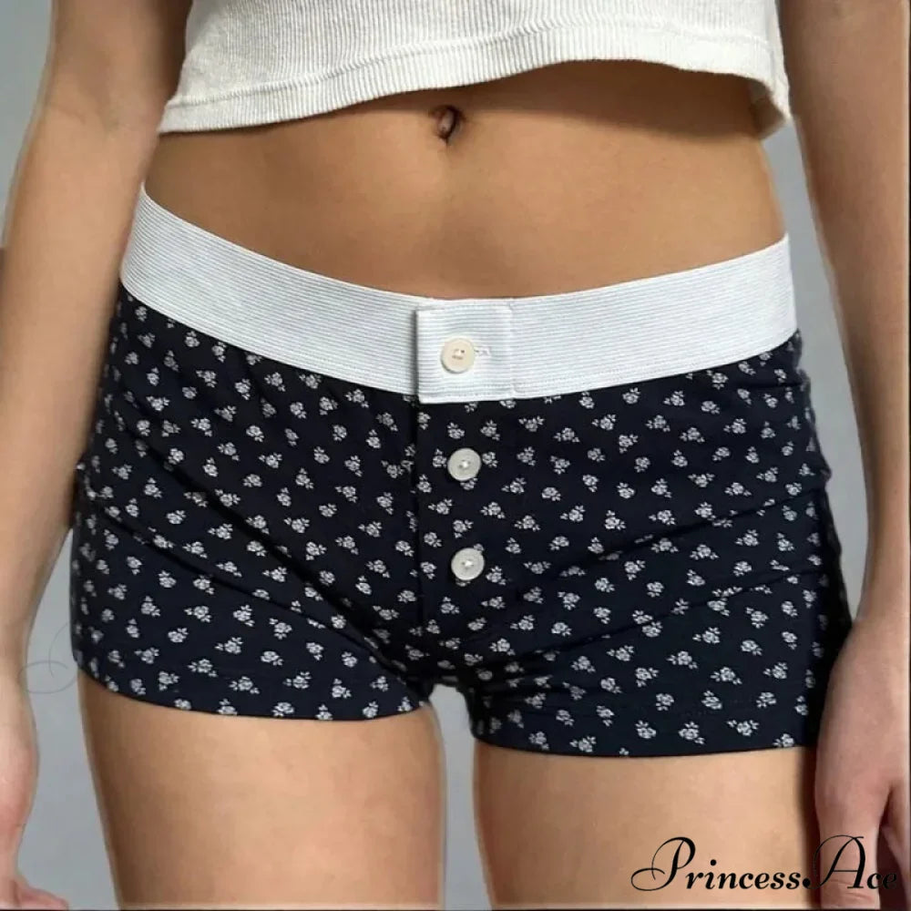 Botanical Button Elastic Lounge Short