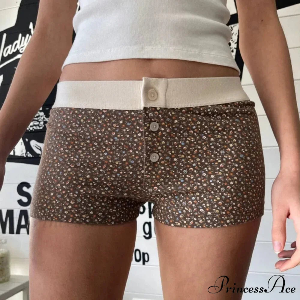 Botanical Button Elastic Lounge Short