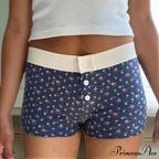 Botanical Button Elastic Lounge Short