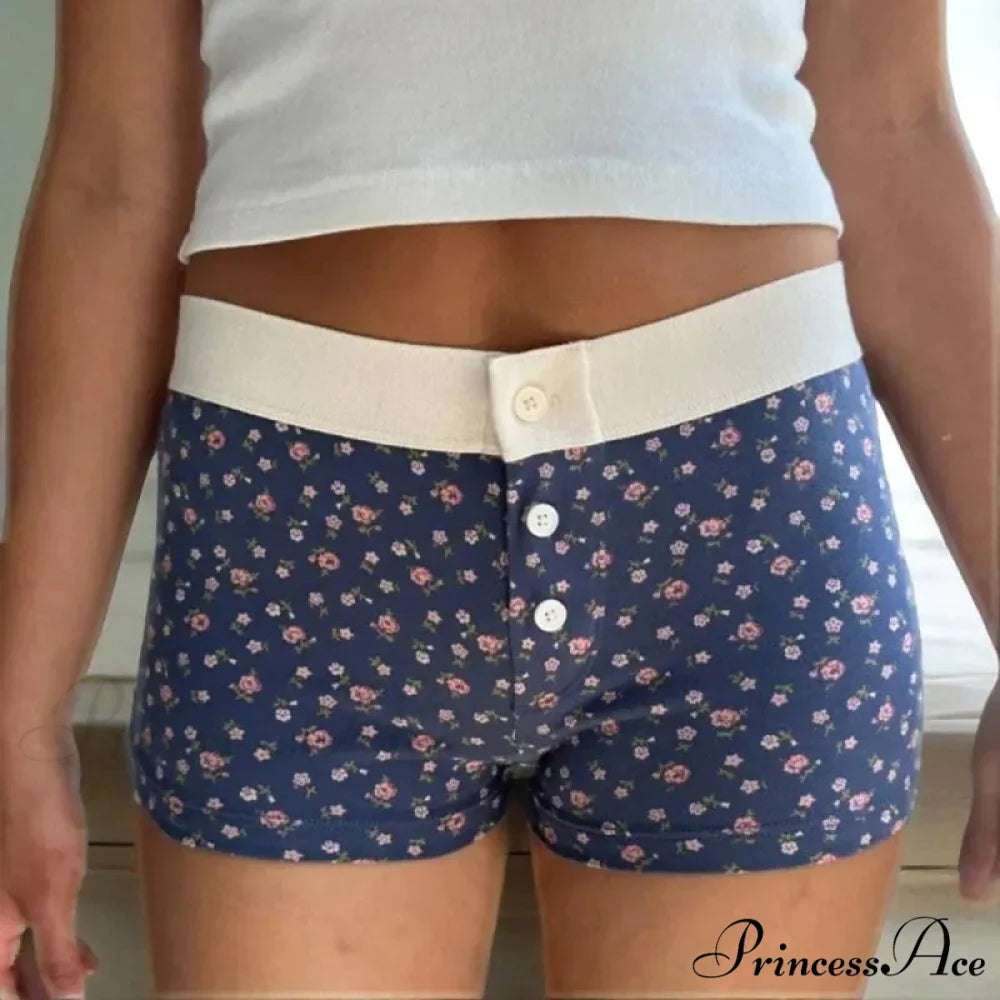 Botanical Button Elastic Lounge Short