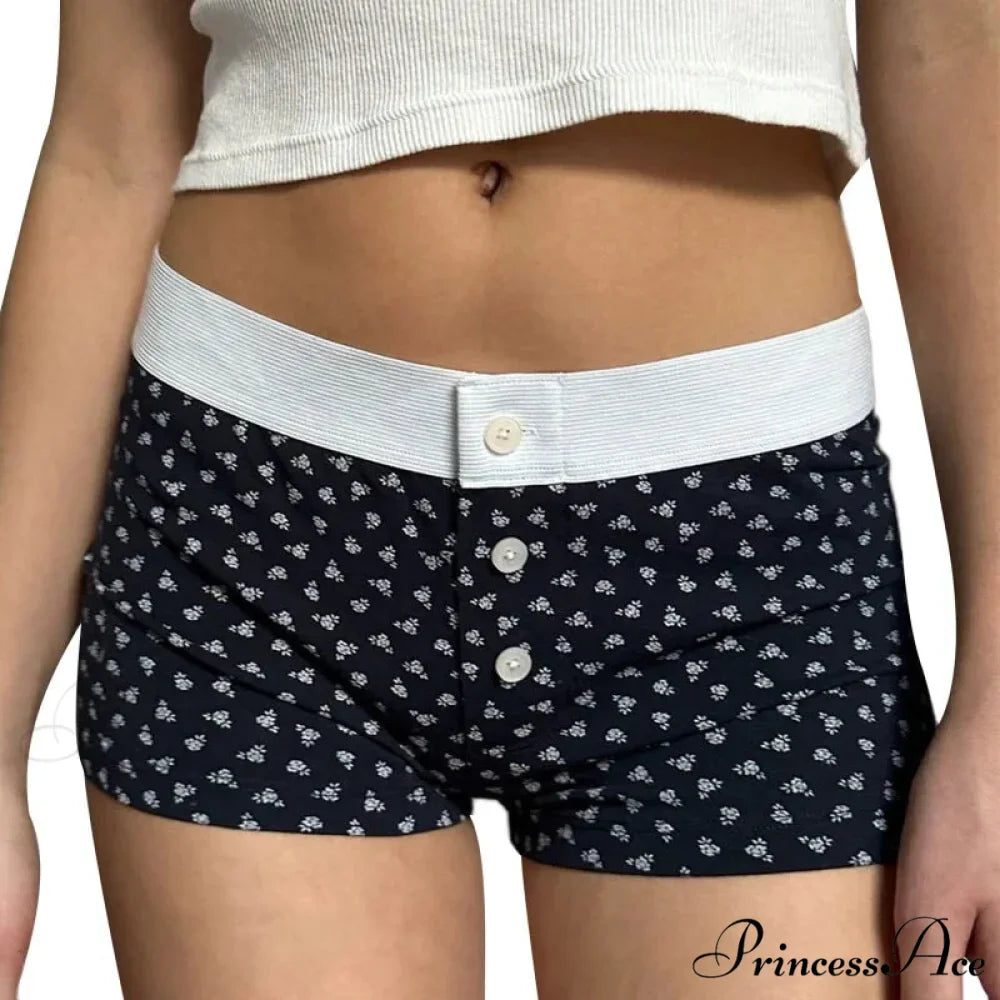 Botanical Button Elastic Lounge Short