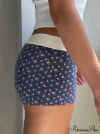 Botanical Button Stretchy Waist Short