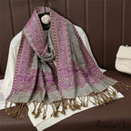 Botanical Cashmere Wrap Winter Scarf